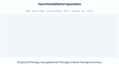 Desktop Screenshot of handwristelbowphysicaltherapy.com